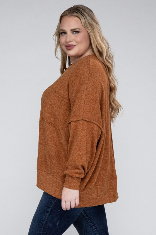 Lealla Brushed Melange Drop Shoulder Sweater