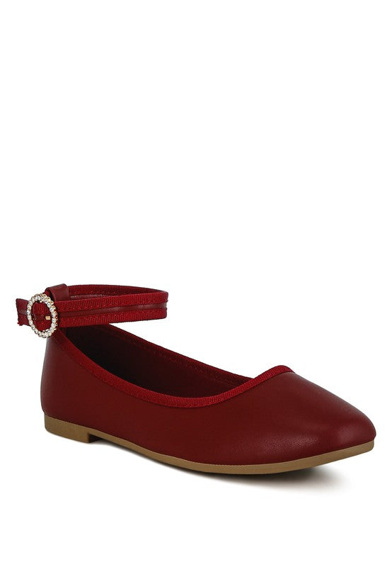 Quinlan Ankle Strap Detail Ballet Flats