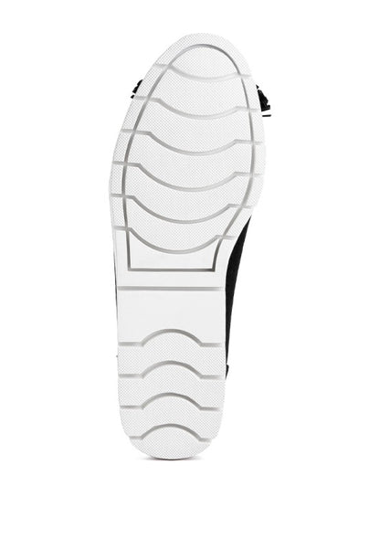 Bottom view of Pacer vegan leather ballerina flat showing the textured TPR sole for grip and durability.
