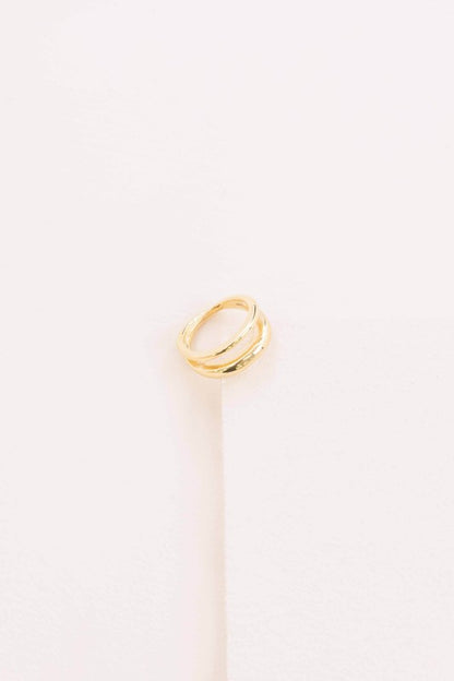 Gold Double Layer Ring showcasing polished stacked band design.