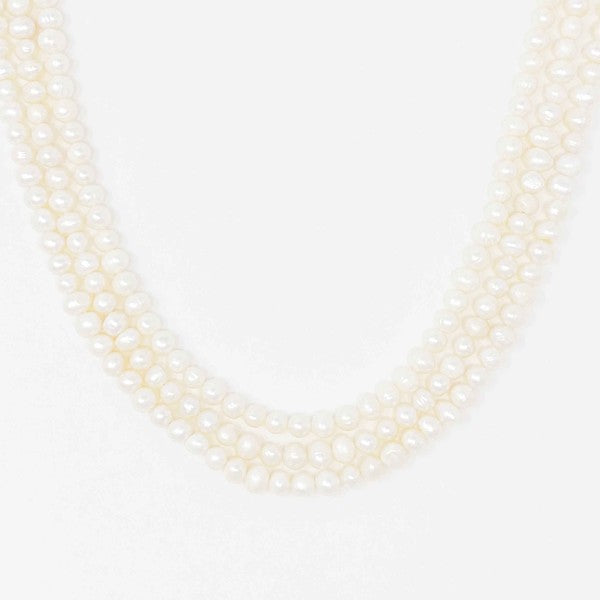 Malala Three Strands Freshwater Pearl Necklace