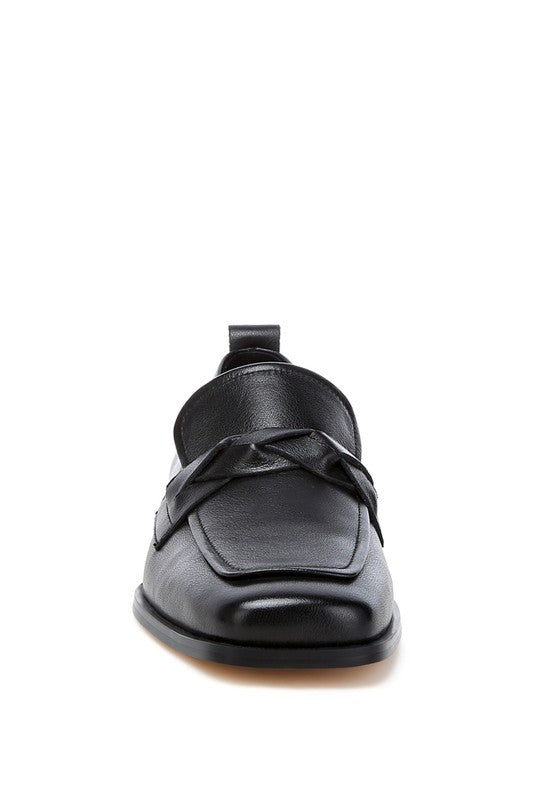 Wynter Genuine Leather Braided Loafers