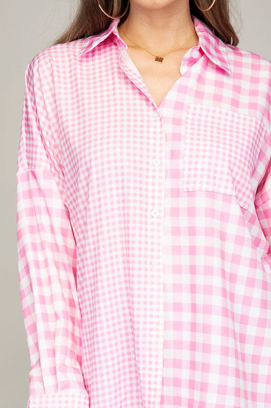 Lya Gingham Check Shirt with Pocket