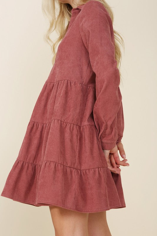 Pauline Corduroy Tiered Dress