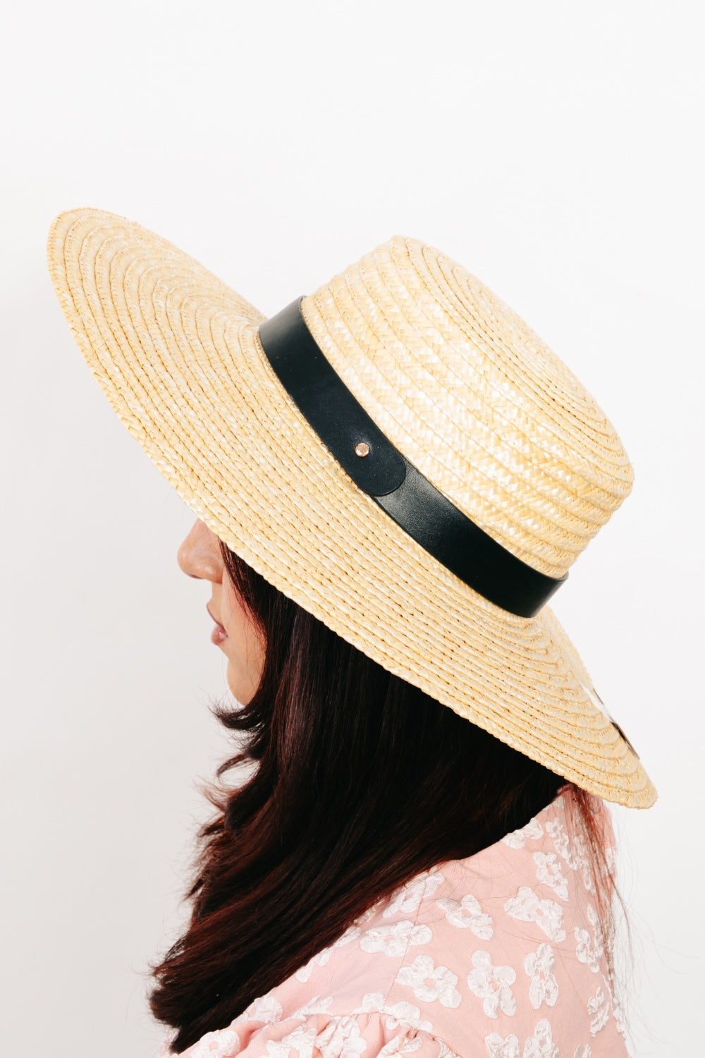 Yula Flat Brim Straw Weave Hat