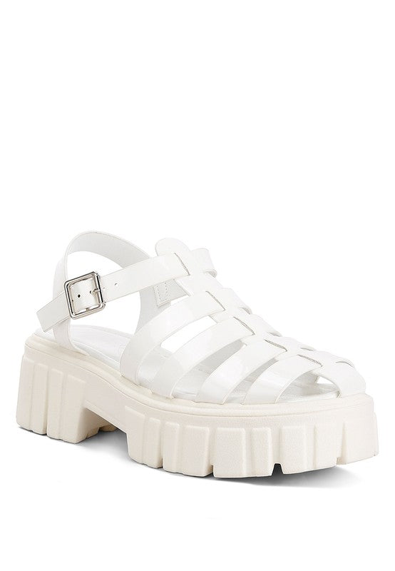 Zulla Chunky Gladiator Sandals in white, featuring trendy chunky platforms for bold and edgy style.