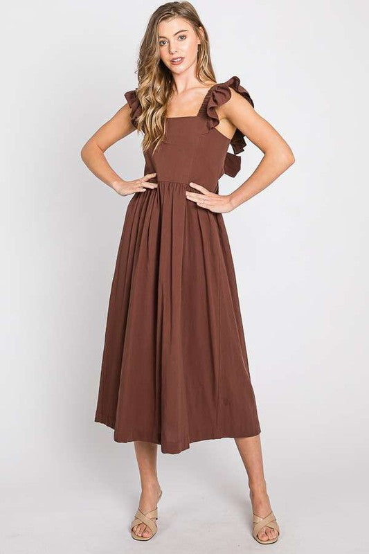 Vivian Ruffle Midi Dress