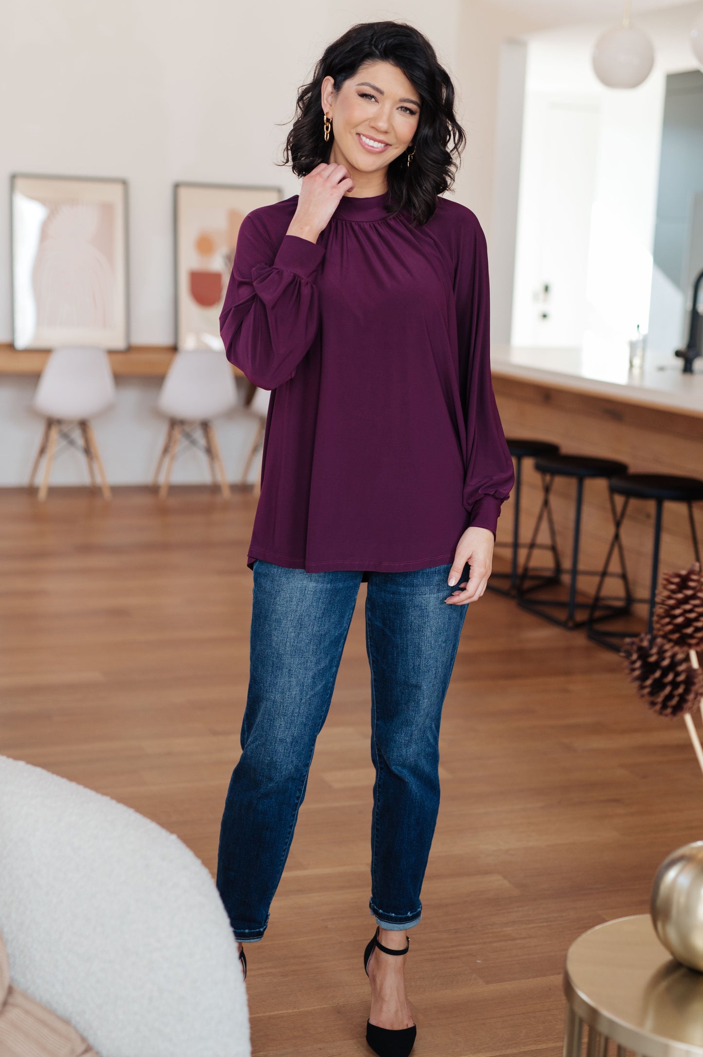 Louise Mock Neck Blouse