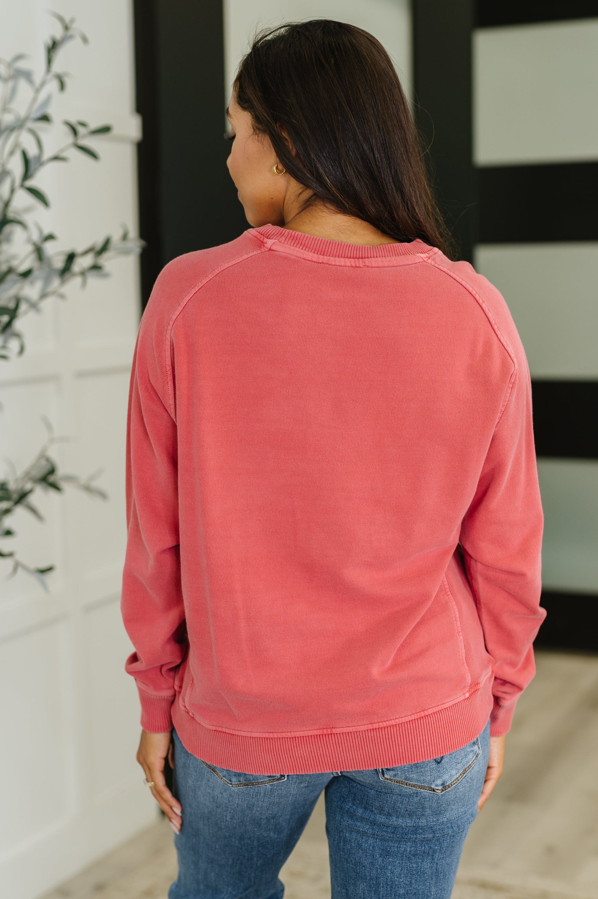 ack of Nicia Ruby Mineral Wash Pullover, washed fabric with casual relaxed fit