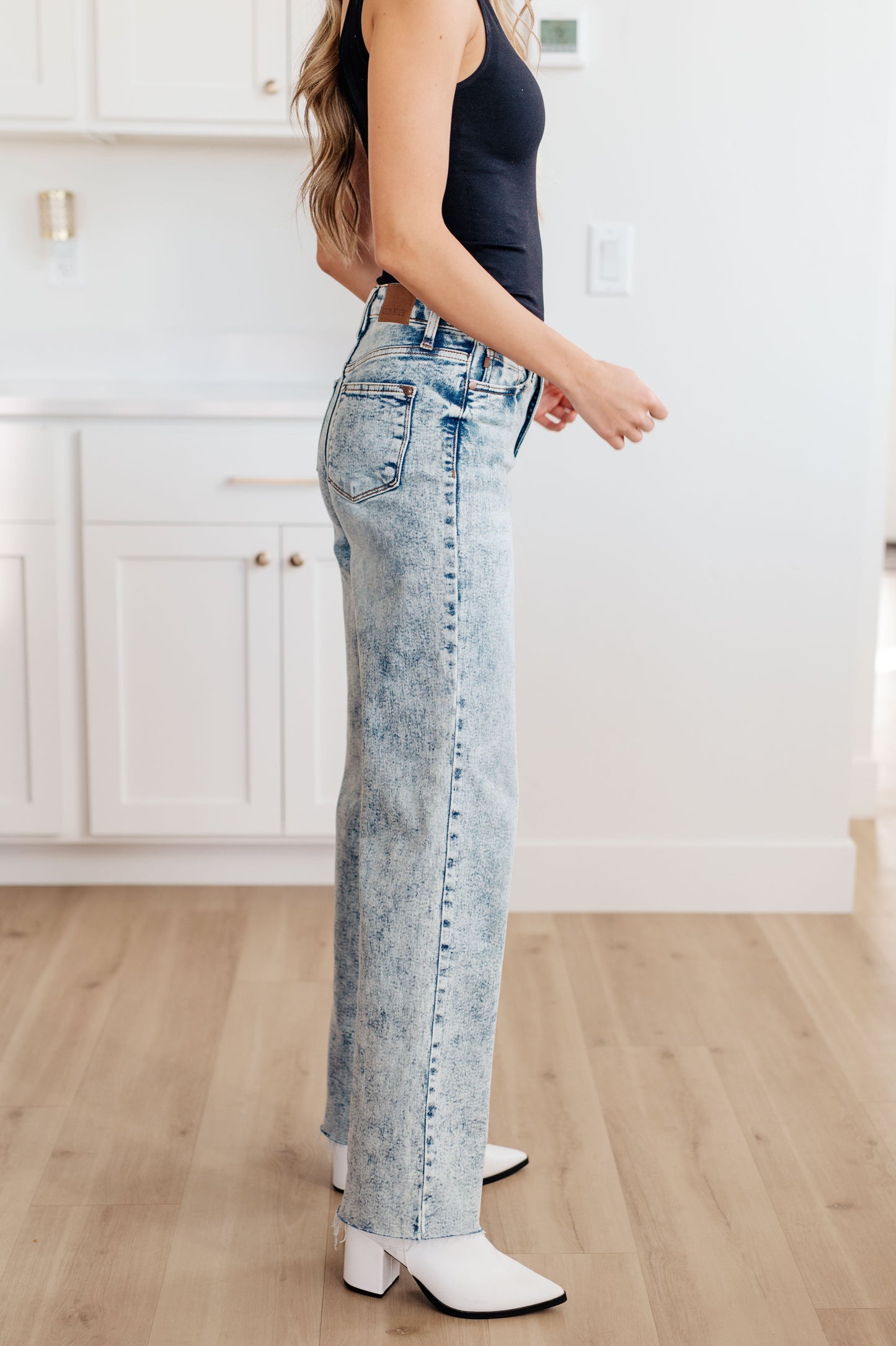 Dory High Waist Mineral Wash Wide Leg Jeans