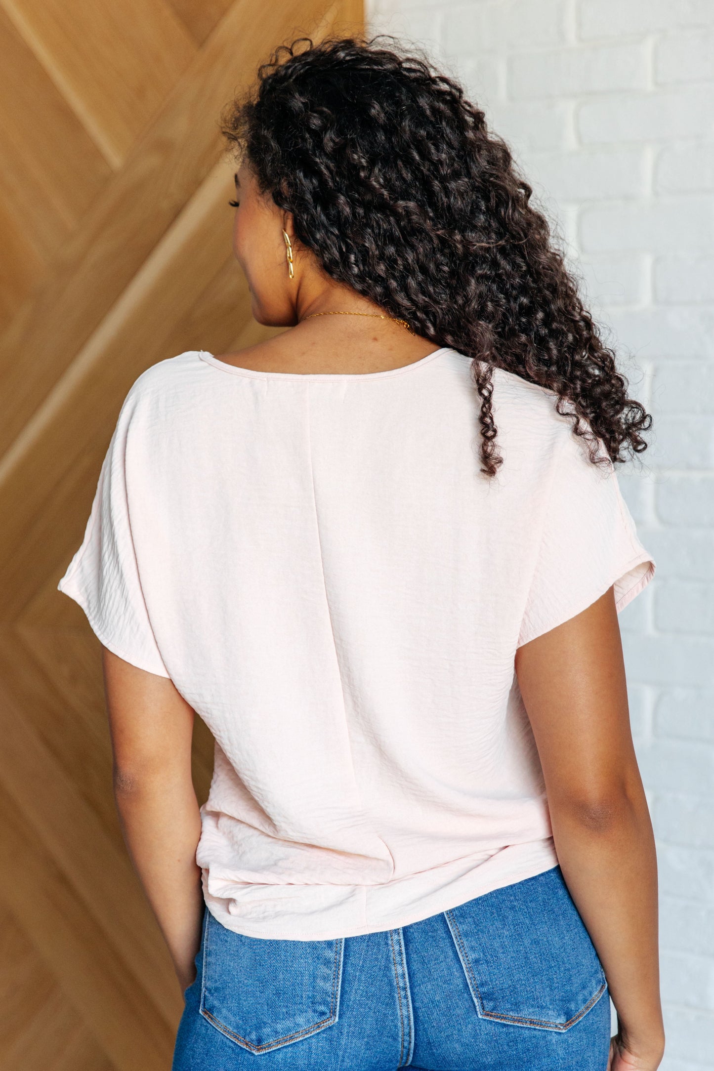 Dana V-Neck Top in Blush