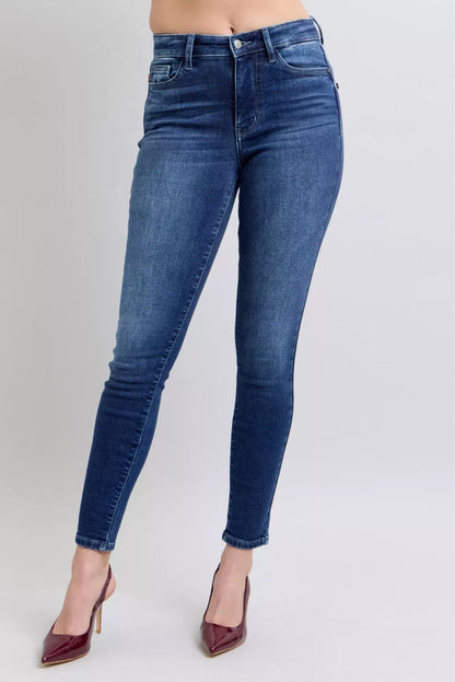Front view of Glenda Washed Thermal Skinny Jeans showing washed finish and thermal stretch fabric.