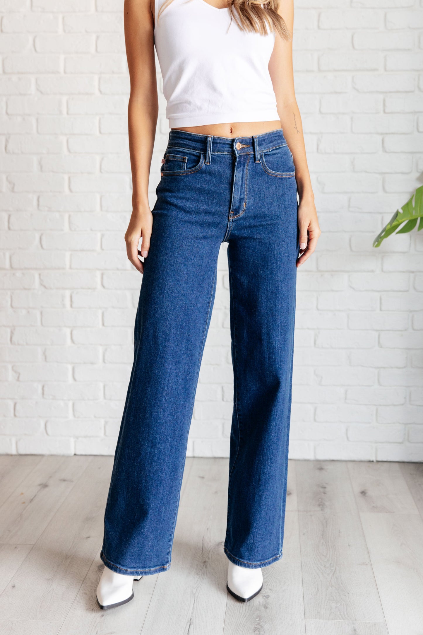 Hazel High Rise Vintage Wide Leg Jeans By Judy Blue