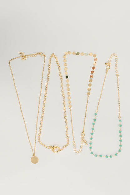 If I Only Could Boho Necklace Set - Layered Turquoise
