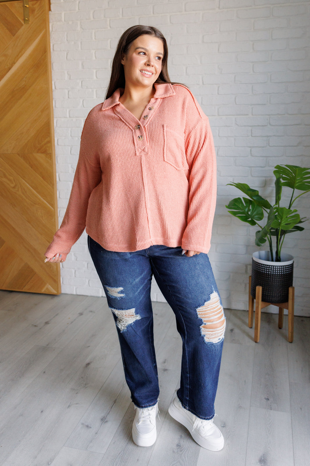 Janet Ribbed Knit Pullover