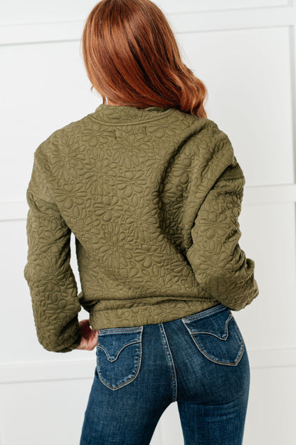June Quilted Zip Up Jacket - Olive Lined Layer