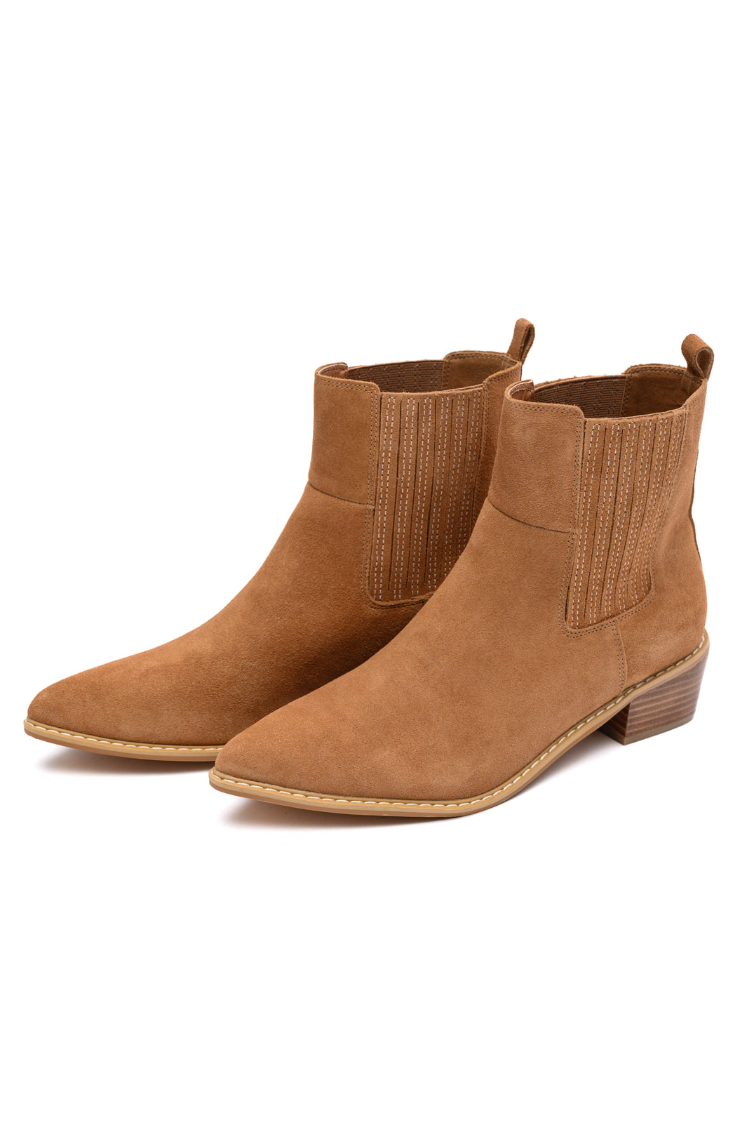 Leonor Suede Ankle Boot in Tan