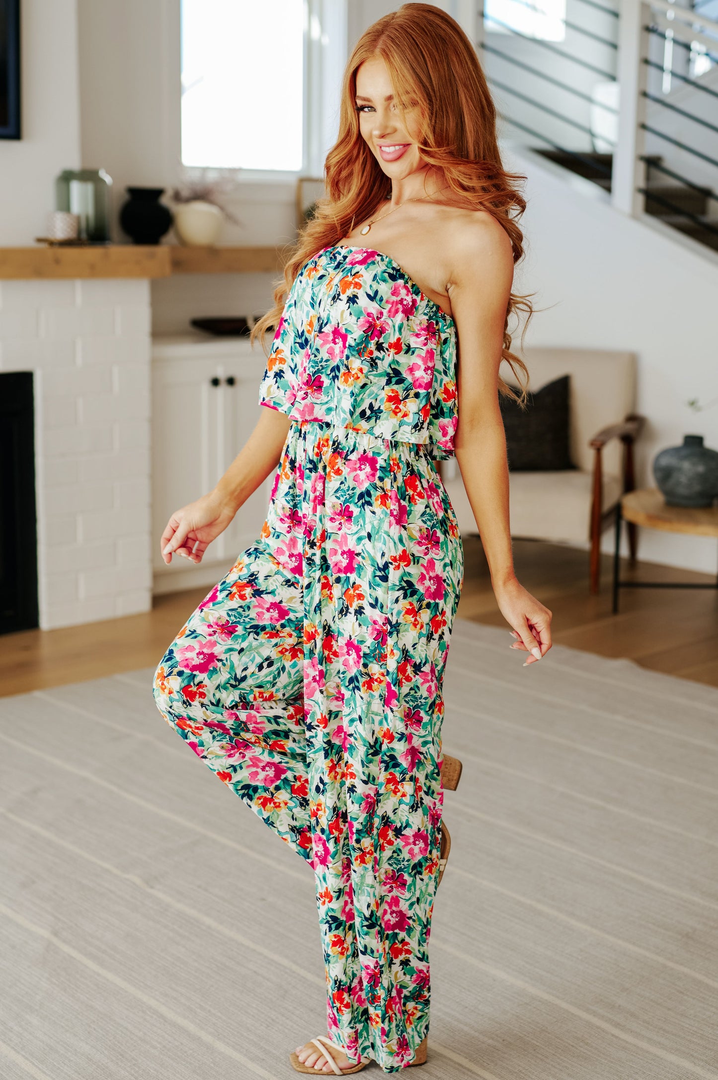 Veronica  Floral Jumpsuit in Green