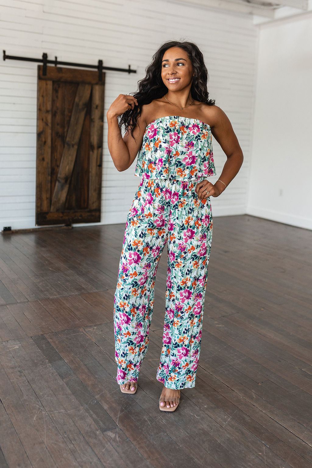 Veronica  Floral Jumpsuit in Green