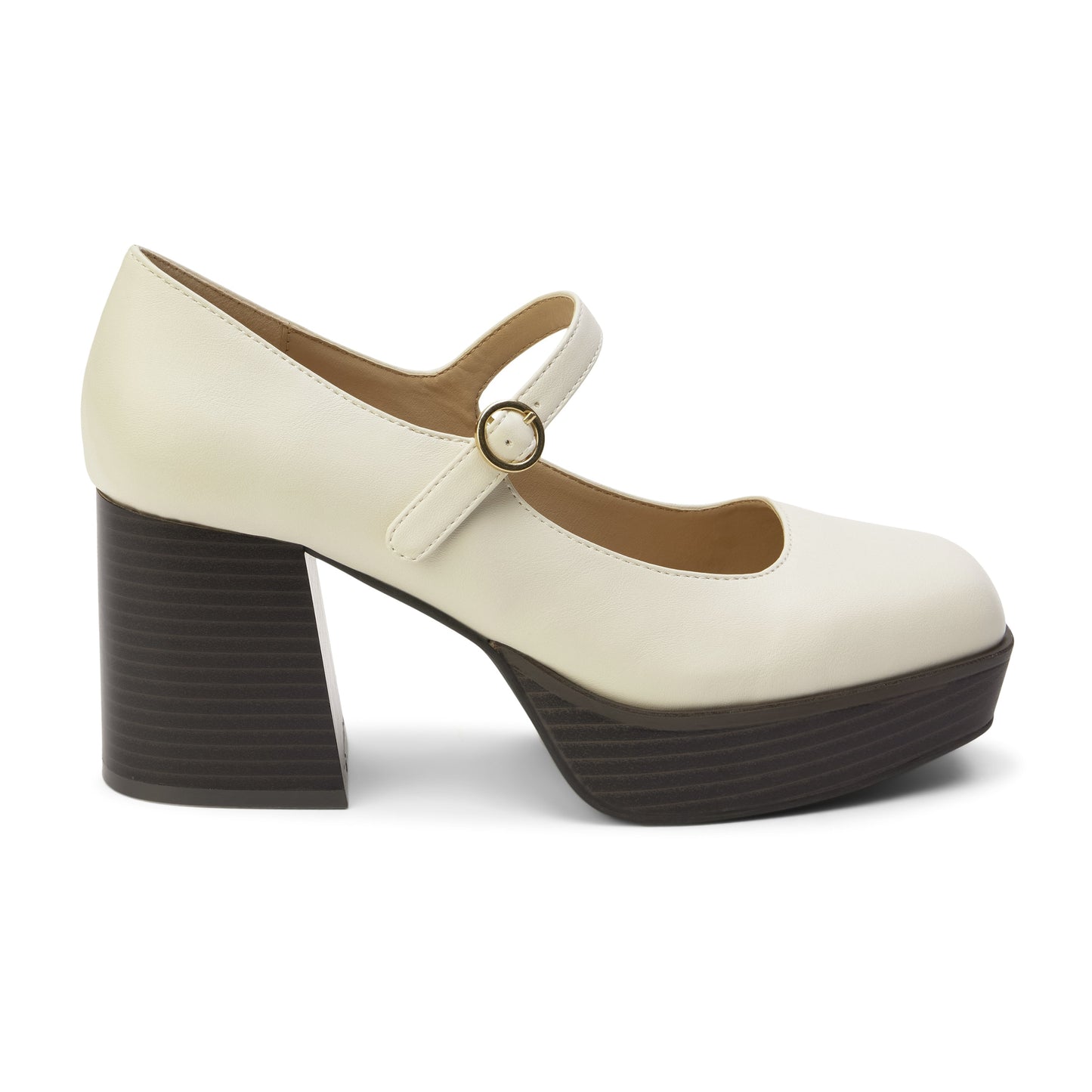 Matilda Platforms by Matisse in bone with stacked platform and block heel.
