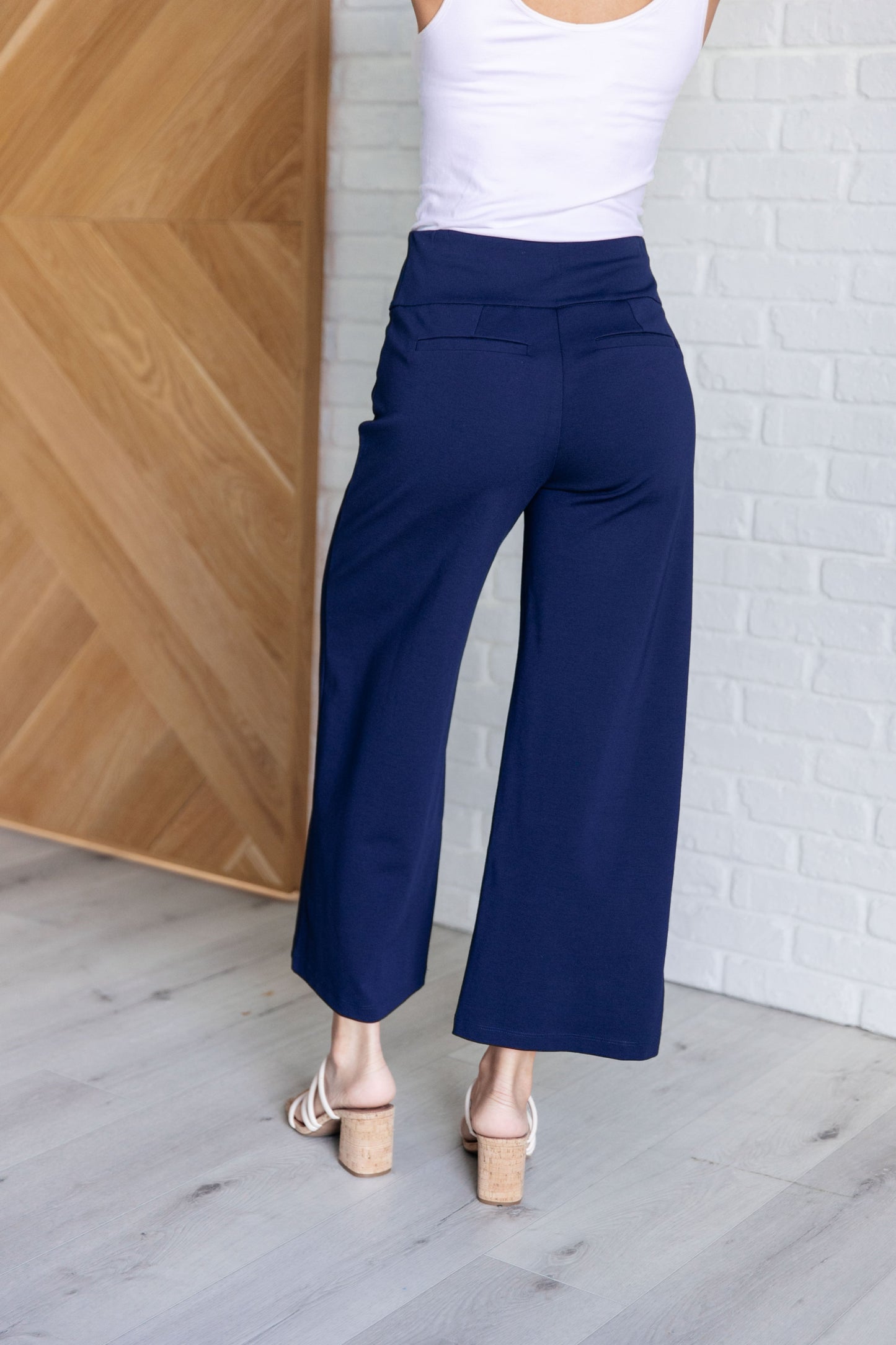 Emina Magic Wide Leg Crop Pants in Navy