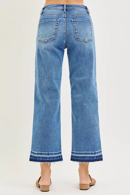 Back view of Marcie Slouchy Boyfriend Jeans showing medium wash denim.