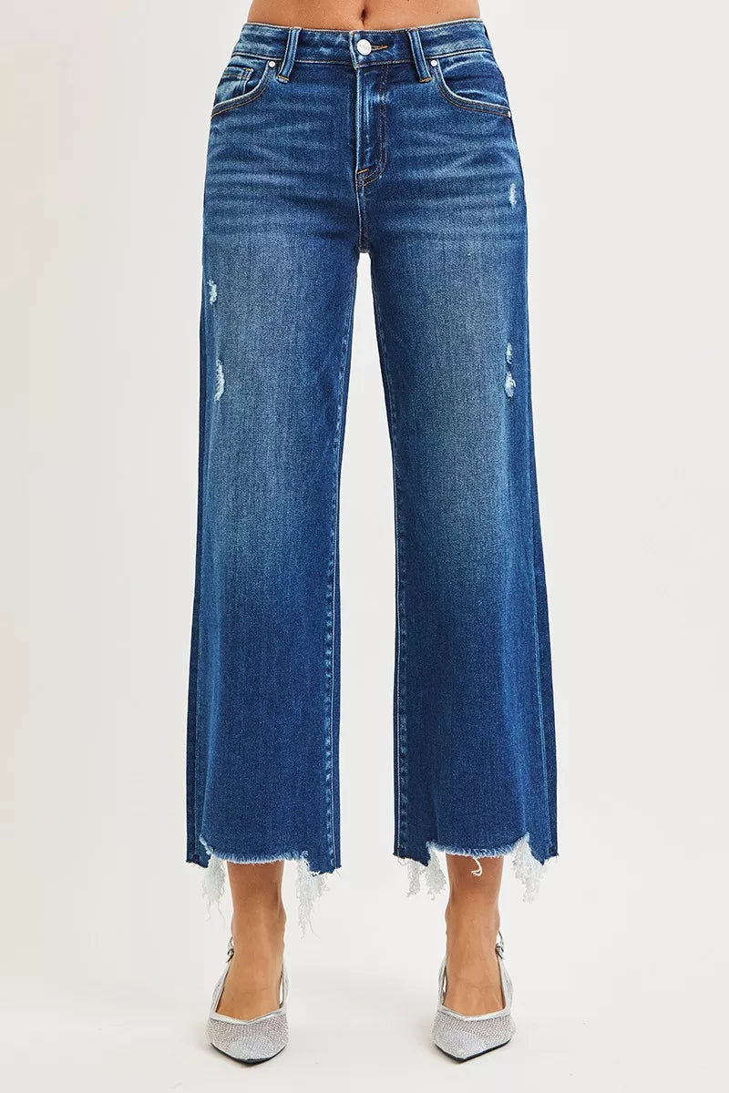 Molly High Rise Crop Wide Leg Jeans by Risen trendy look.
