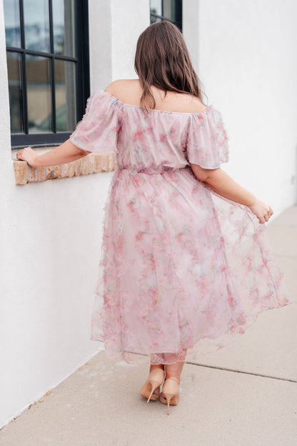 Plus size back view of Malia Flutter Sleeve Dress featuring V-neckline and lined design