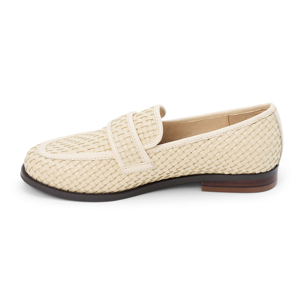 Side angle of Ned Woven Loafer by Matisse highlighting flat, comfortable sole.