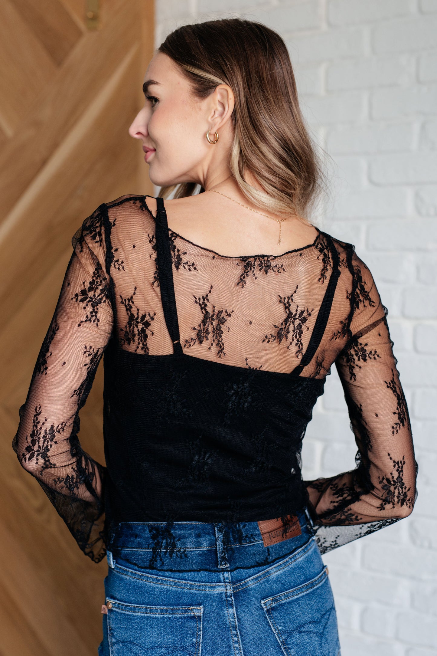 Marinda Lace Layering Top in Black