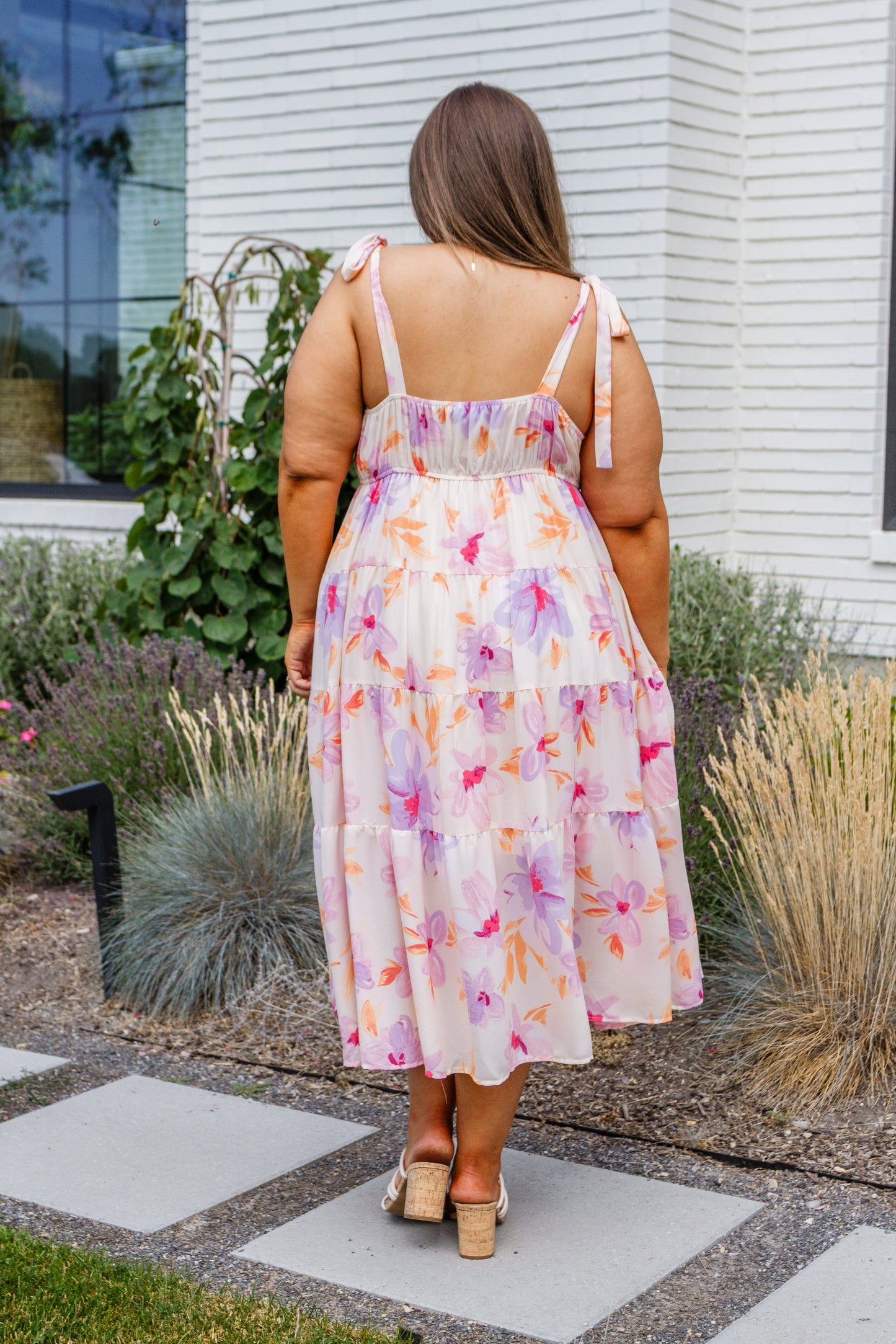 Grace Pastel Petals Floral Midi Dress