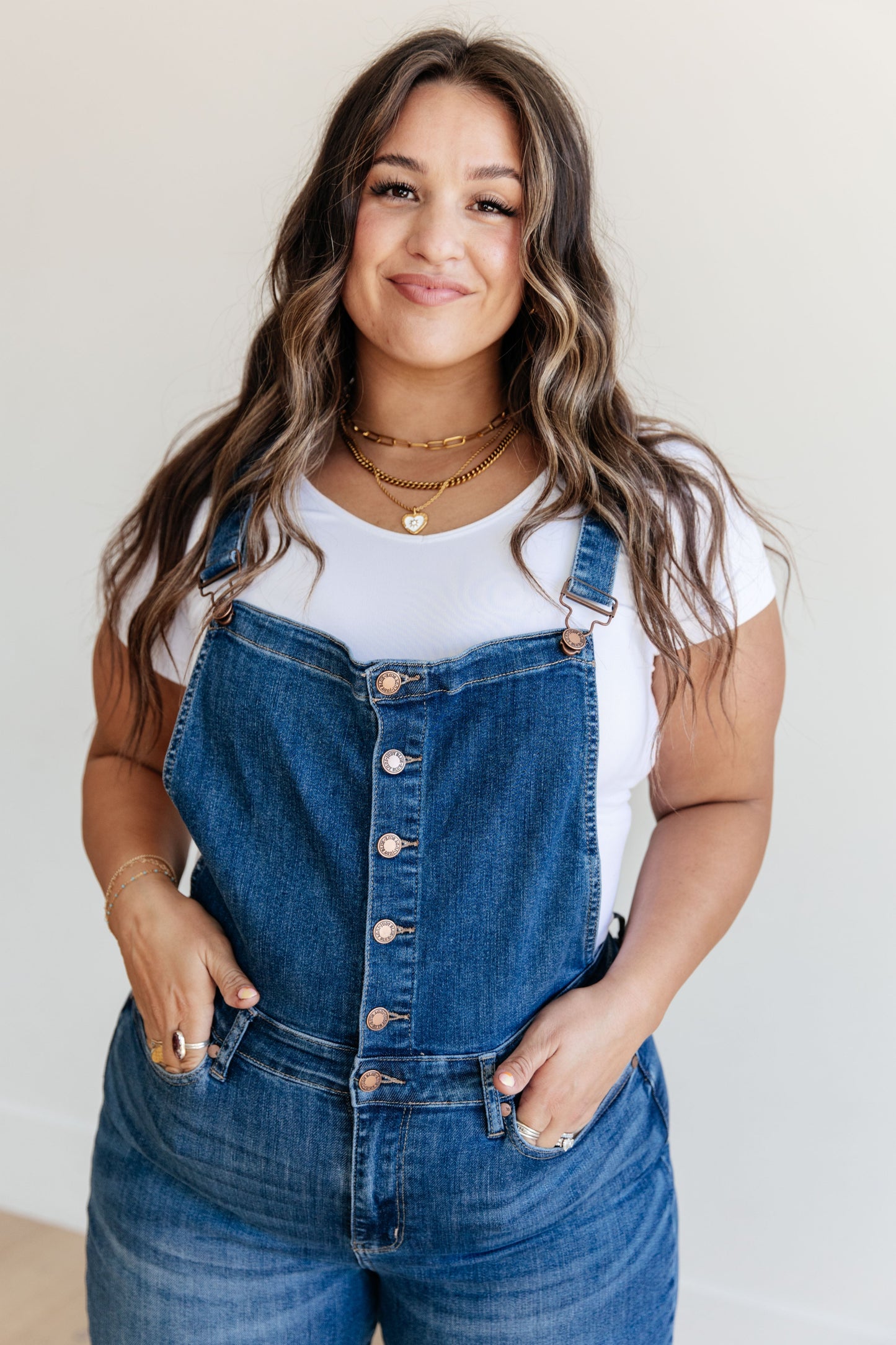 Prisciella High Rise Crop Wide Leg Denim Overalls by Judy Blue