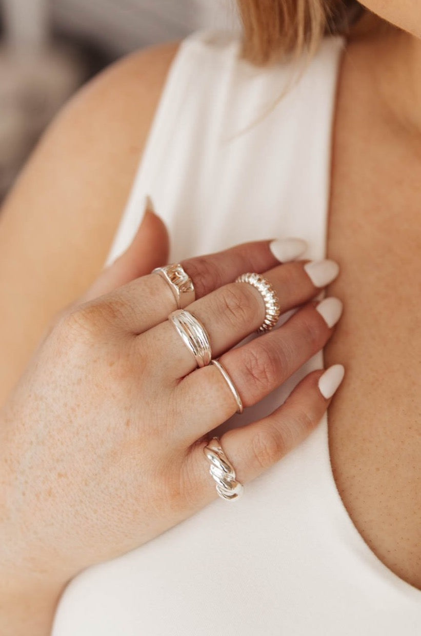 Women's rings - Summer Days Ring Set with five unique rings, varying sizes, one size fits most, lead and nickel compliant.