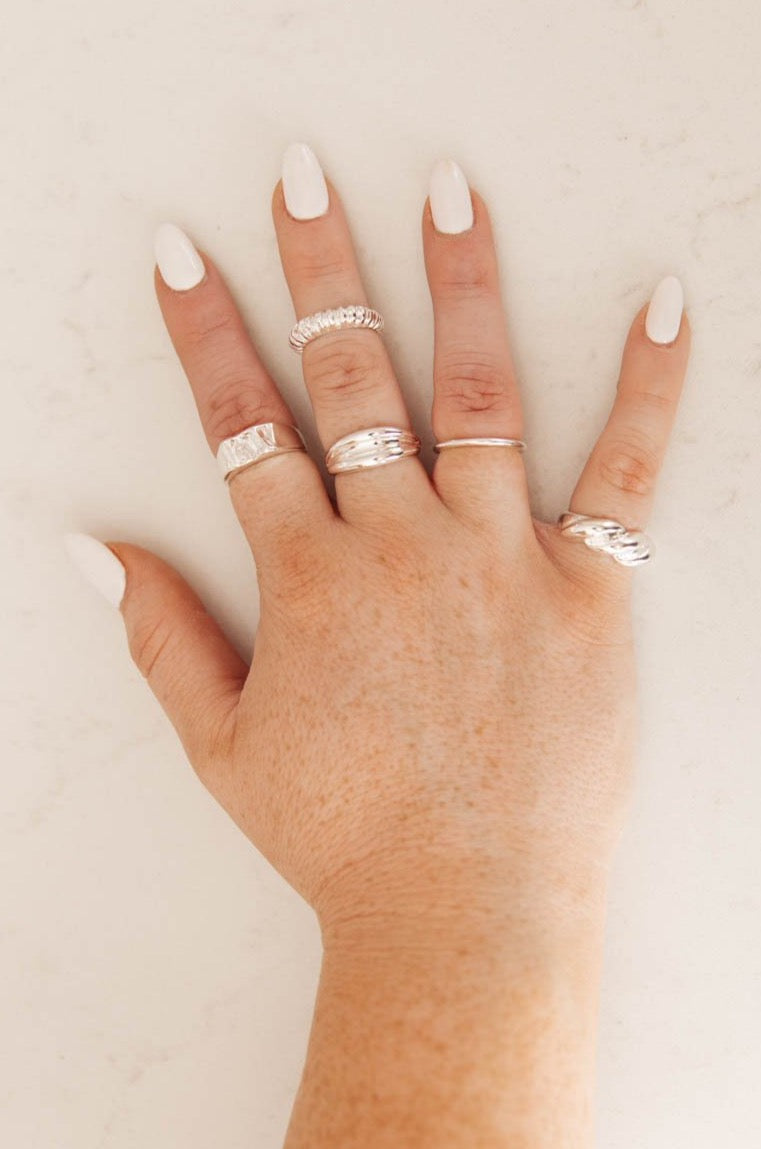 Women's rings - Summer Days Ring Set with five unique rings, varying sizes, one size fits most, lead and nickel compliant.