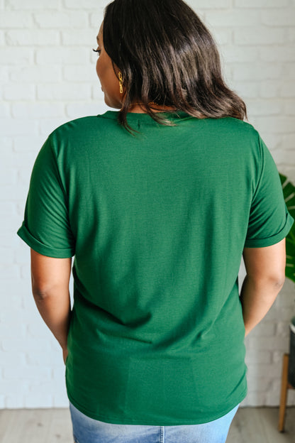 Ula Crew T-Shirt in Green – Relaxed Fit, Soft Jersey Knit, Short Sleeve