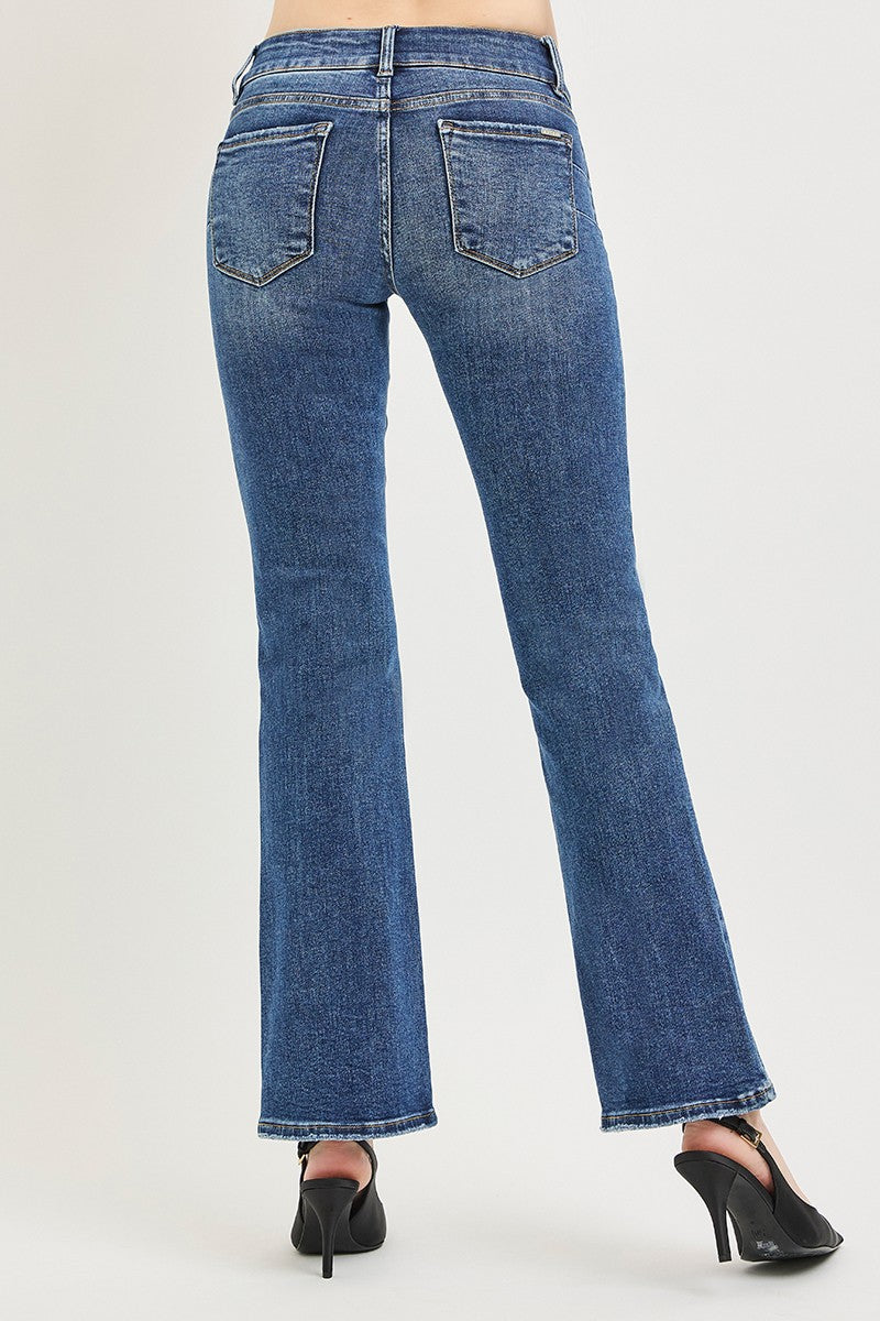 Back view of Vinny Bootcut Jeans by Risen medium wash denim fit.
