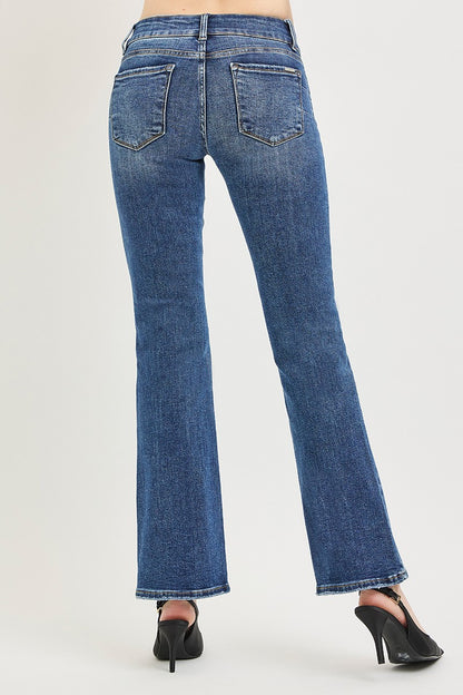 Back view of Vinny Bootcut Jeans by Risen medium wash denim fit.