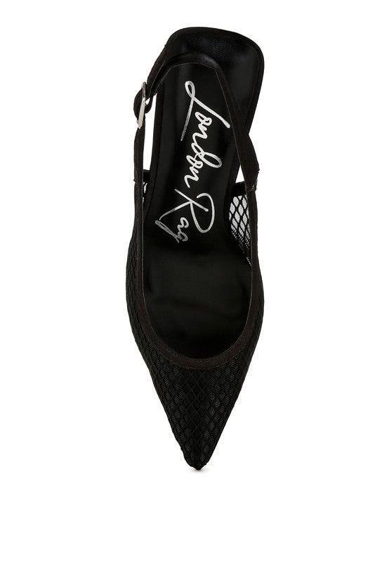 Kiev Mesh Pin Buckle Pointed Slingback