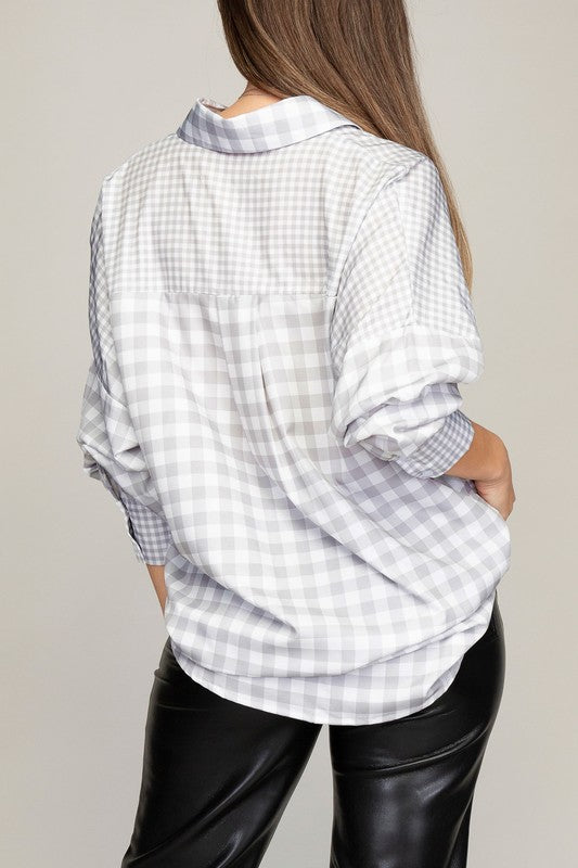 Lya Gingham Check Shirt with Pocket