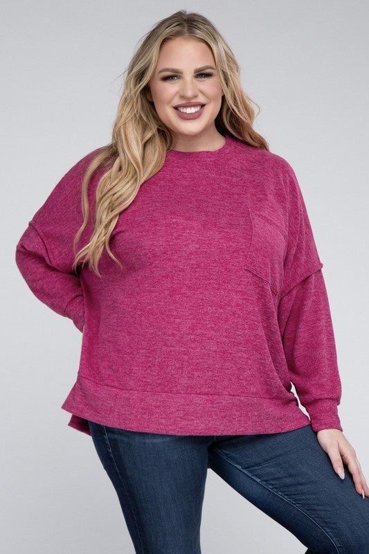 Lealla Brushed Melange Drop Shoulder Sweater