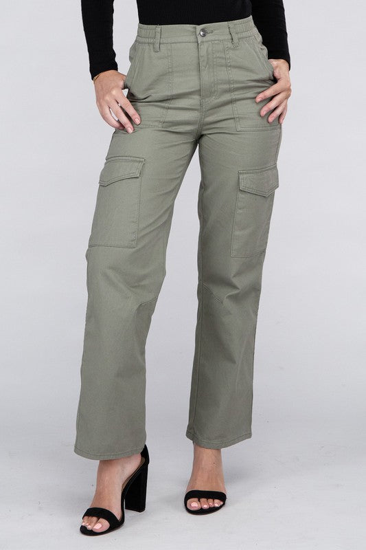 Evi Elastic-Waist Cargo Pants