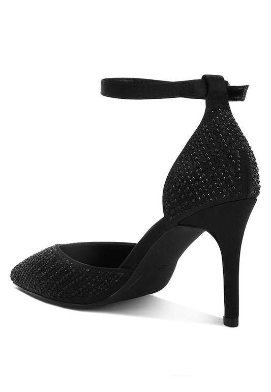Wanda Sandals embellished heel and ankle strap back angle view