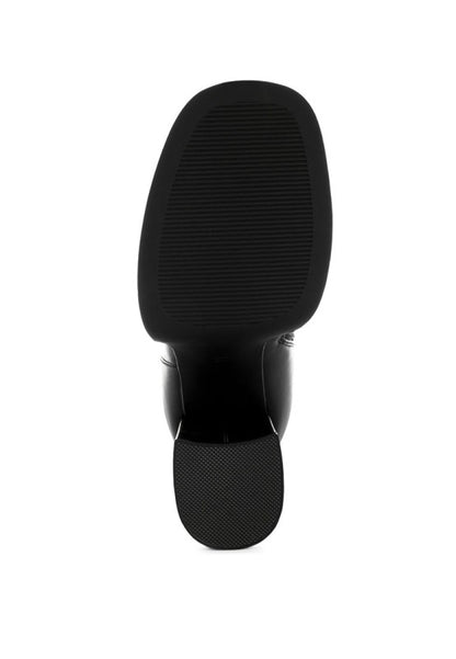 Bottom view of Baltese Chunky Heel Boots featuring durable TP rubber sole.