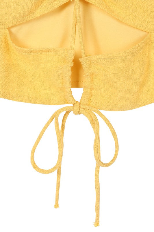 Jamilla Yellow Crop Tank Top