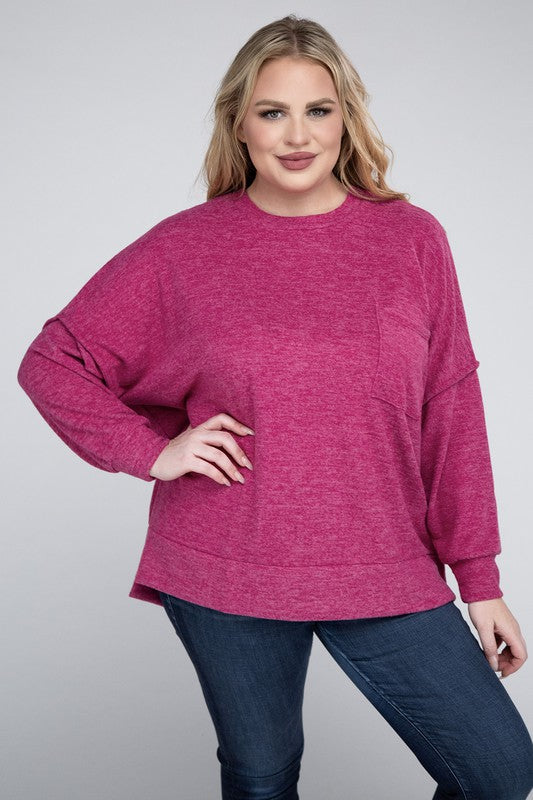 Lealla Brushed Melange Drop Shoulder Sweater