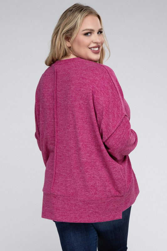 Lealla Brushed Melange Drop Shoulder Sweater