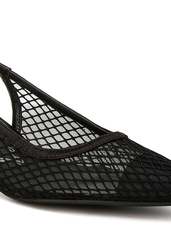 Kiev Mesh Pin Buckle Pointed Slingback