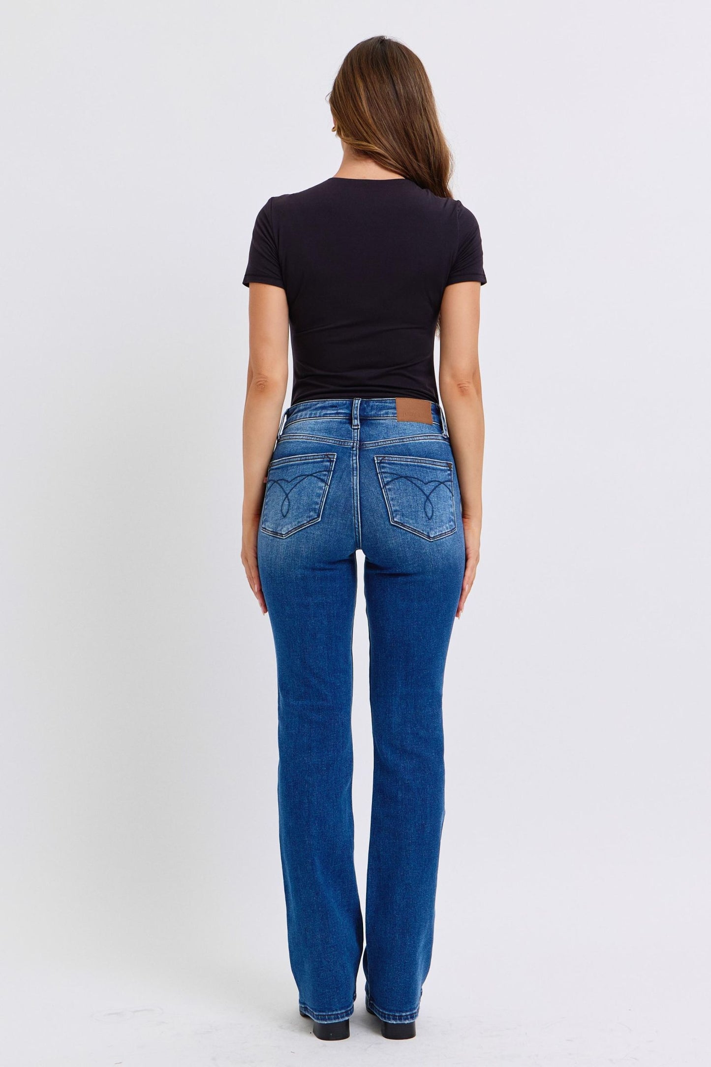 Bette Mid-Rise Bootcut Jeans with Pockets by Judy Blue