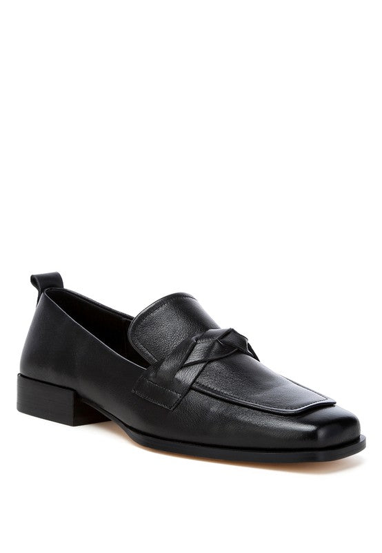 Wynter Genuine Leather Braided Loafers