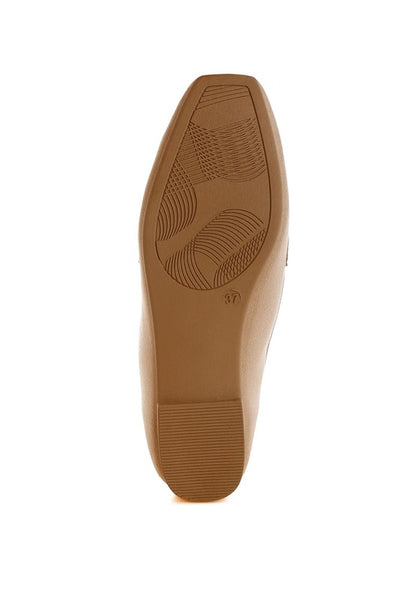 Bottom view of Beige Lumina Penny Strap Studded Loafers showing durable TP rubber sole.